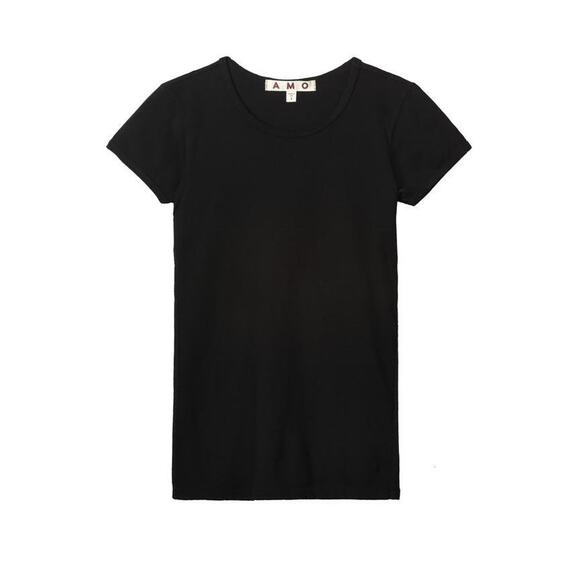 A M O Fitted Baby Tee - Xs - Vintage Black